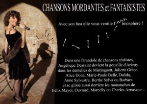 Angelique Dessaint au marché de la Seiche CHANSONS MORDANTES ET FANTAISISTES