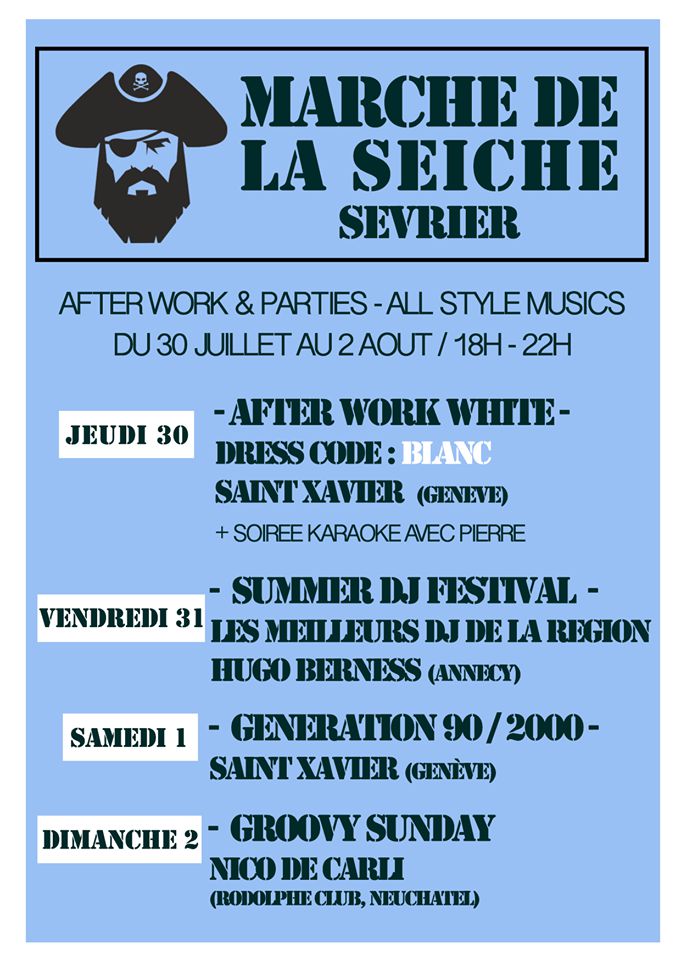 After work parties - DJ's All style, 30 juillet au 2 août - marché de la Seiche, Sevrier