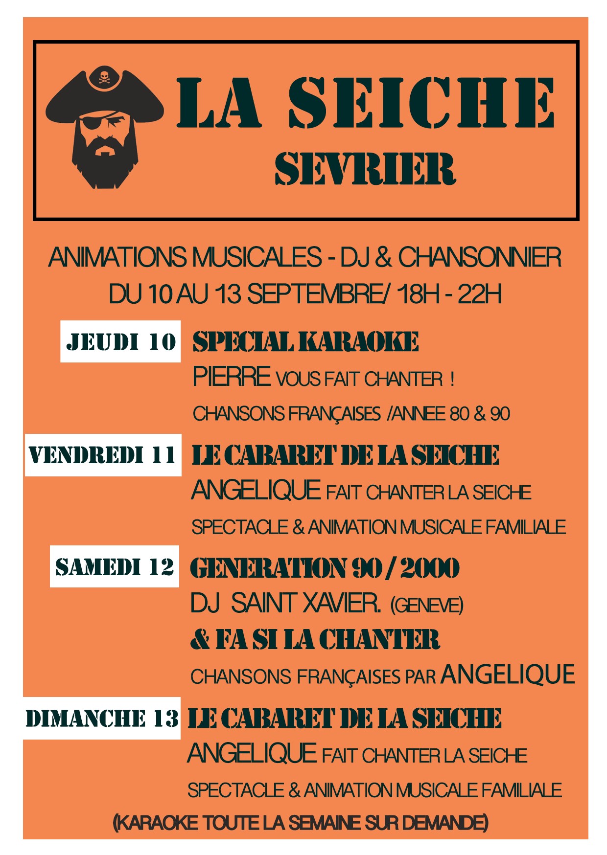 Animations musicales - jeudi 10 au dimanche 13 septembre - marché de la Seiche, Sevrier