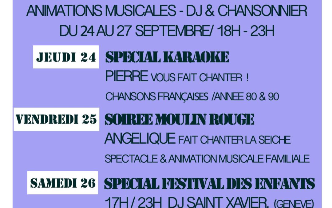 Animations musicales, DJ et chansonniers