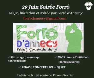 Soirée Forró à la Seiche, Sevrier. Stage, concert, DJ