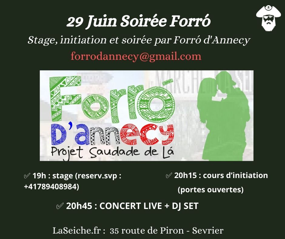 Soirée Forró à la Seiche, Sevrier. Stage, concert, DJ