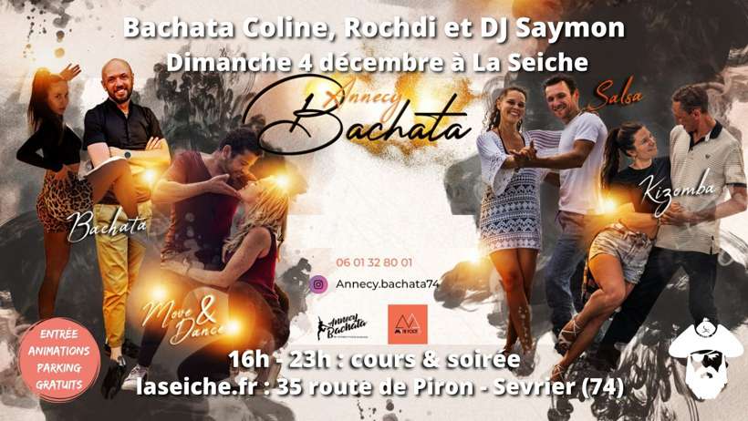 Bachata avec Coline, Rochdi et DJ Saymon 4 décembre à la Seiche