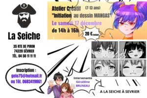 Atelier Initiation au Dessin Mangas avec Géraldine BRUNEAU. La Seiche, Sevrier