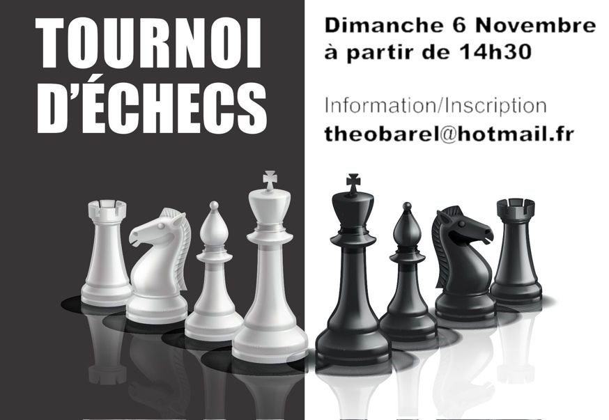 Tournoi d’échecs, dimanche 6 novembre avec Théo Barel