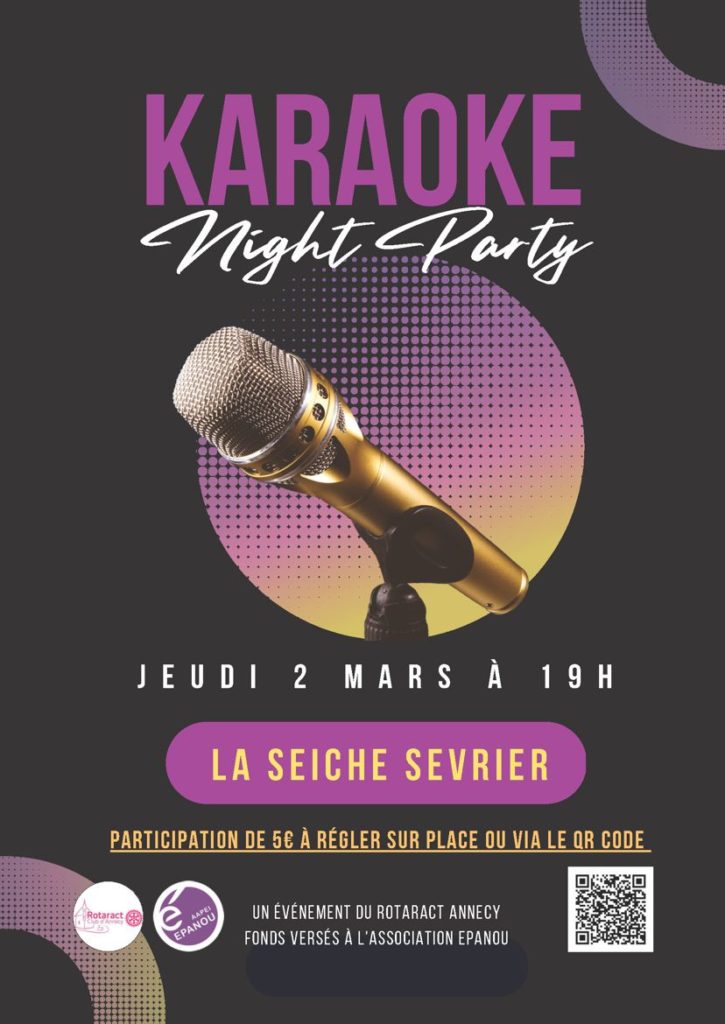 Karaoké night party avec le Rotaract Club Annecy au profit de l'association Epanou