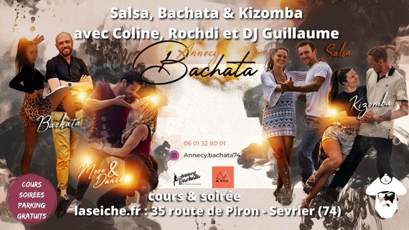 Salsa Bachata et Kizomba avec Coline, Rochdi et DJ Guillaume à la Seiche, Sevrier près d'Annecy