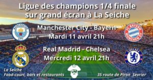 Foot - Ligue des champions - quarts de finales sur grand écran à La Seiche