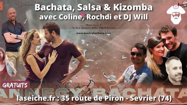 nitiation Bachata et soirée sbk Coline, Rochdi et DJ Will à la Seiche, Sevrier près d'Annecy