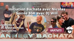 Initiation Bachata Nicolas Largilliere et soirée BSK DJ Will. La Seiche, Sevrier près d'Annecy