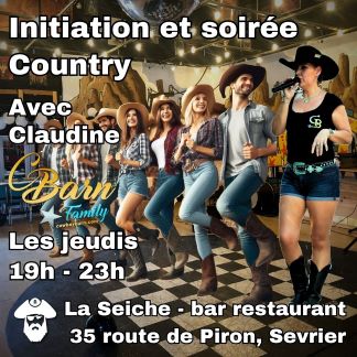 nitiation et soirée danse Country à La Seiche avec la CBarn Family. Sevrier, Annecy