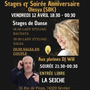 Stages Lady Styling & Soirée BSK avec DJ Will à l'occasion de l'anniversaire d'Olesya. La Seiche, Sevrier