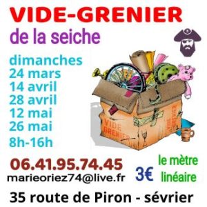 Vide grenier de La Seiche à Sevrier près d'Annecy, Haute-Savoie.