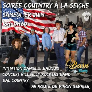 Soirée américaine country avec la CBarn Familly et The Hillbilly Rockers Band en concert