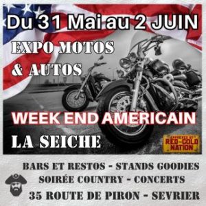 Week-end américain à La Seiche, Sevrier (Haute-Savoie). Expo auto, moto. Concerts, soirée country