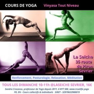 Yoga Vinyasa avec Sandra Crosasso les dimanches à La Seiche (Sevrier, Haute-Savoie)