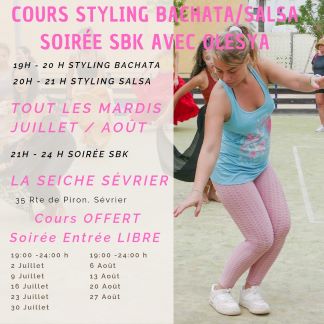 Cours Lady Styling Salsa - Bachata et soirée SBK avec Olesya été 2024 à La Seiche (Sevrier, lac d'Annecy)
