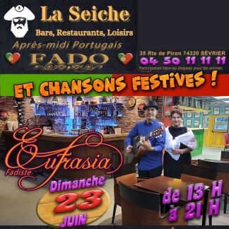 Dimanche special Fado avec Eufrasia le 23 juin à La Seiche (Sevrier, 74)