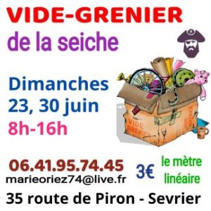 Vide grenier du dimanche à La Seiche à Sevrier près d'Annecy, Haute-Savoie