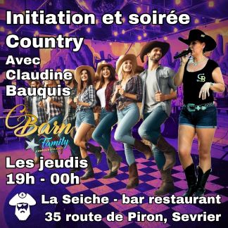 Initiation et bal country à La Seiche (Sevrier, Haute-Savoie) avec Claudine Bauquis de l'école de danse CBarn Family