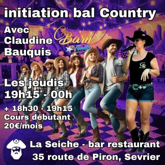 Cours, initiation et bal country à La Seiche (Sevrier, Haute-Savoie) avec Claudine Bauquis de l'école de danse CBarn Family