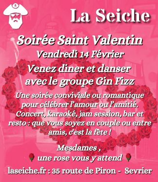 Fête de la Saint-Valentin 2025 à La Seiche. Sevrier, Haute-Savoie