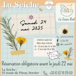 Atelier enfants spécial fête des mères. La Seiche, Sevrier, Haute-Savoie
