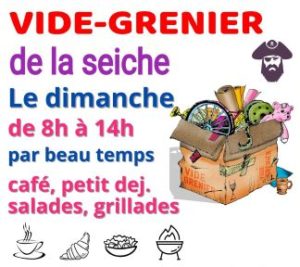Vide grenier et brunch à La Seiche à Sevrier. Annecy, Haute-Savoie
