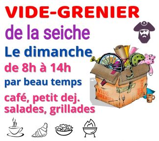 Vide grenier et brunch à La Seiche à Sevrier. Annecy, Haute-Savoie