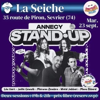 Carton Comedy Club stand-up 23 septembre à La Seiche (Sevrier, Annecy, Haute-Savoie)