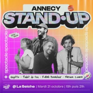 Soirée Stand-Up Annecy avec Carton Comedy Club à La Seiche (Octobre 2025, Sevrier, Haute-Savoie)