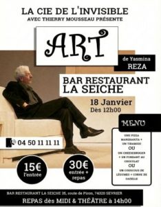 Théatre - Art de Yasmina Reza avec Thierry Mousseau à La Seiche (Sevrier, 74)