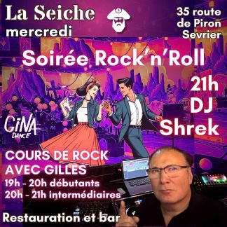 Rock'n'Roll à La Seiche. Cours et soirée avec Gilles et DJ Shrek. (Sevrier, près d'Annecy)