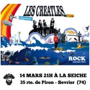 Les Creatles : standards pop et Rock'n'roll des années 60 façon Beatles. La Seiche, Sevrier, Haute-Savoie