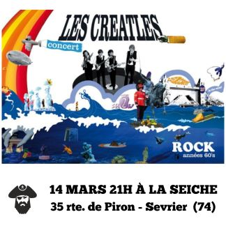 Les Creatles : standards pop et Rock'n'roll des années 60 façon Beatles. La Seiche, Sevrier, Haute-Savoie