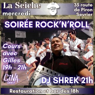 Rock'n'Roll à La Seiche. Cours avec Gilles, et soirée avec DJ Shrek (Sevrier, Annecy)