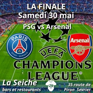 Le PSG affronte Arsenal en finale de la Ligue des champions. Grand écran à La Seiche (Sevrier, Haute-Savoie)