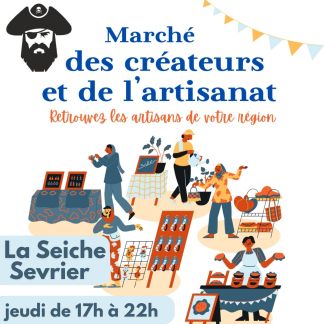 Marché des créateurs et de artisanat jeudi à La Seiche (Annecy, Sevrier, 74)
