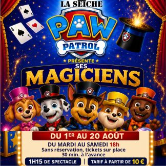 Paw Patrol et ses magiciens, spectacle pour petits et grands. La Seiche (Sevrier, 74)
