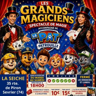 spectacle de magie, Paw Patrol et ses magiciens, pour petits et grands. La Seiche (Sevrier, 74)