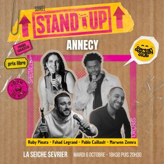 Annecy Stand-Up avec Carton Comedy Club mardi 6 octobre à La Seiche (Sevrier, Haute Savoie)