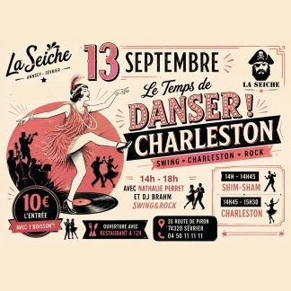 Après-midi Charleston-Shim-Sham-Rock-Swing La Seiche avec Nathalie Perret et DJ Brahm. (Annecy, Sevrier, 74)