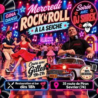 Mercredi Rock'n'Roll à La Seiche. cours avec Gilles, soirée avec DJ Shrek (Sevrier, Annecy)