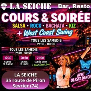 Soirée Salsa Rock Bachata Kizomba, West-Coast, Swing à La Seiche avec Olesya (Sevrier, 74)